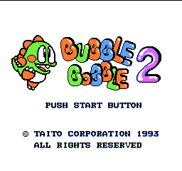 Bubble Bobble 2 (Japan) Title Screen